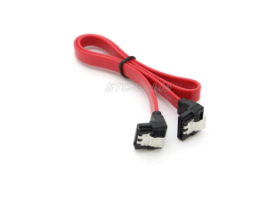 SATA 7pin 90 Degree To 90 Degree With Up Angle Latch Red