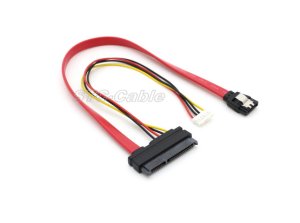SATA 22pin To Latching SATA 7pin With Small 4pin Power Cable
