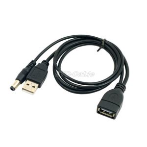 USB 2.0 A Male To A Female With DC Plug Power Y Splitter Cable