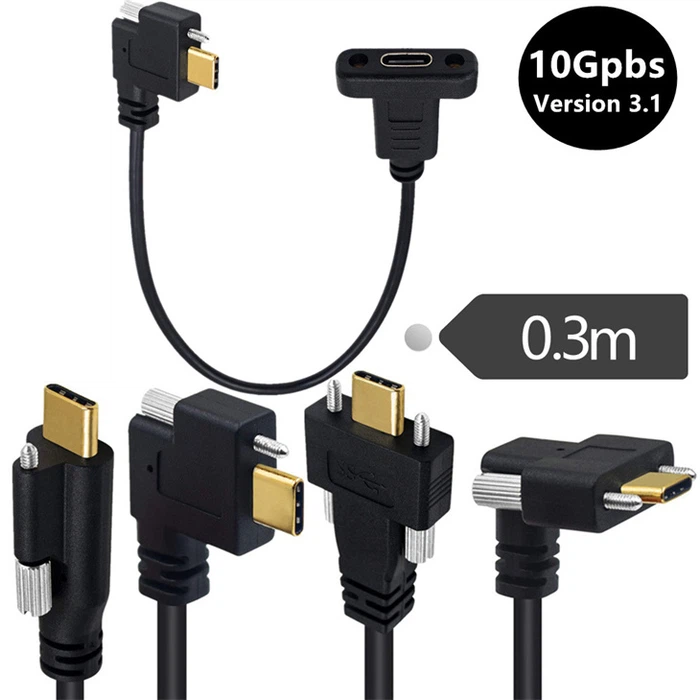 USB C panel mount extension cable USB C panel mount extension cable