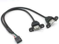 9 Pin To Dual USB 2.0 Type A Female Header Adapter Cable Motherboard Mainboard